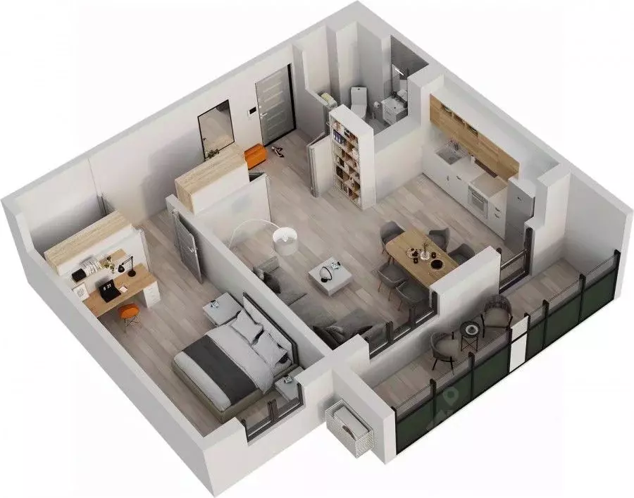 2-к кв. Татарстан, Нижнекамск Время жилой комплекс (57.6 м) - Фото 1