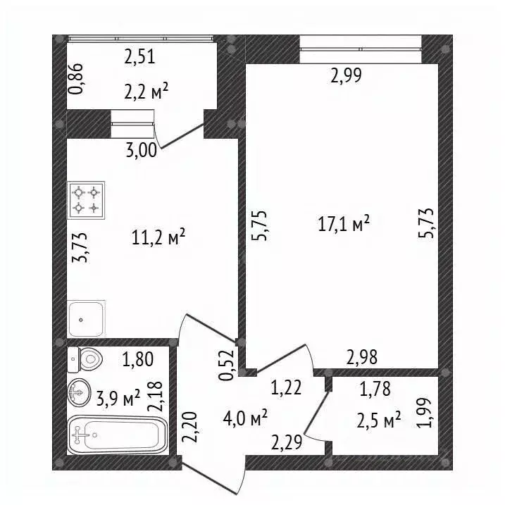 1-к кв. Башкортостан, Уфа ул. Джалиля Киекбаева, 4 (38.7 м) - Фото 2