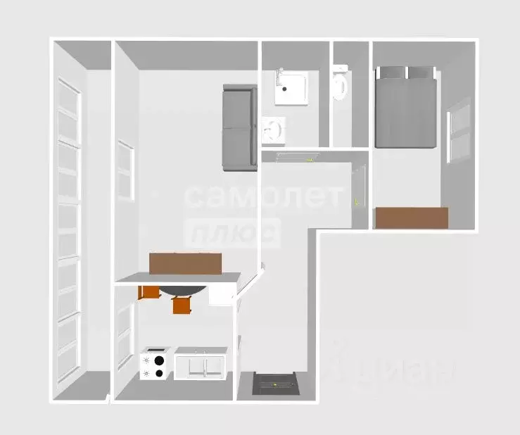 2-к кв. Ульяновская область, Ульяновский район, с. Тетюшское Юбилейная ... - Фото 2