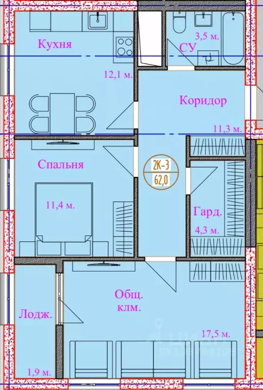 2-к кв. Чеченская республика, Грозный ул. Нурсултана Абишевича ... - Фото 0