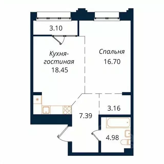 1-к кв. Иркутская область, Иркутск Байкальская ул., 246Б (53.4 м) - Фото 0