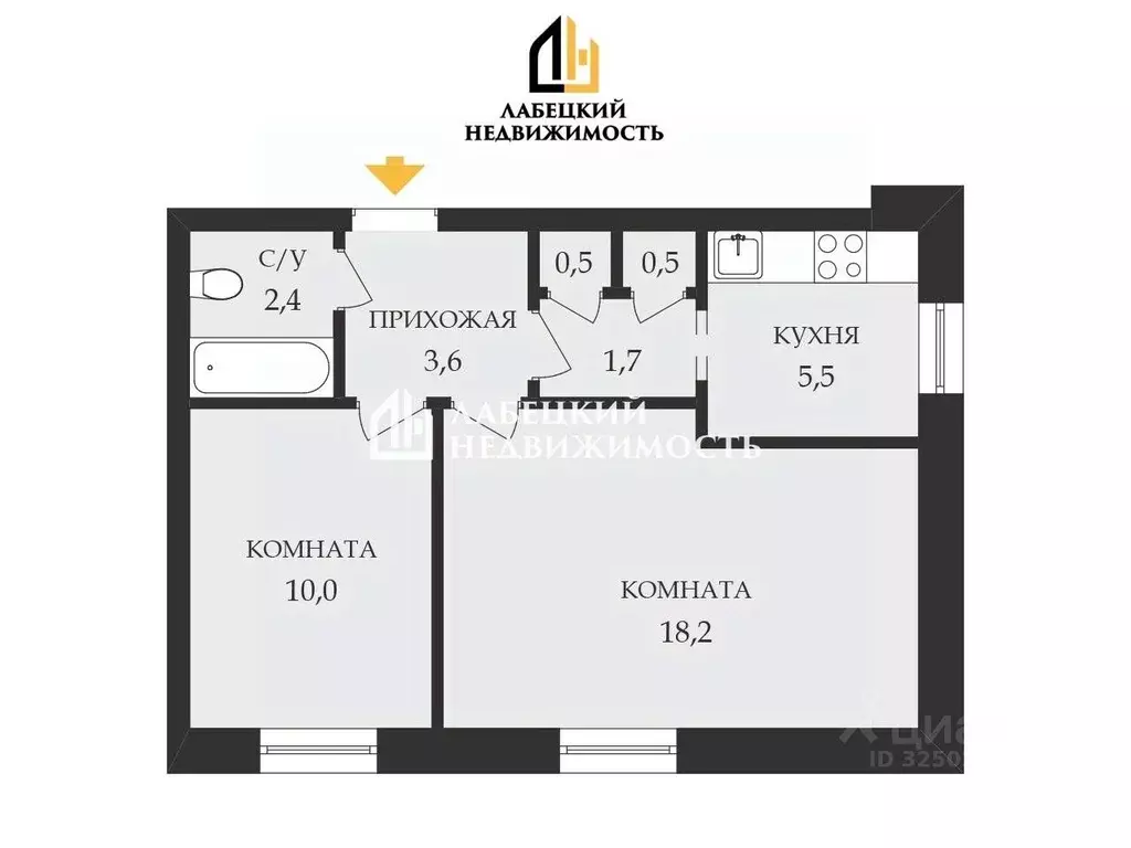 2-к кв. Санкт-Петербург ул. Лени Голикова, 18 (42.4 м) - Фото 2