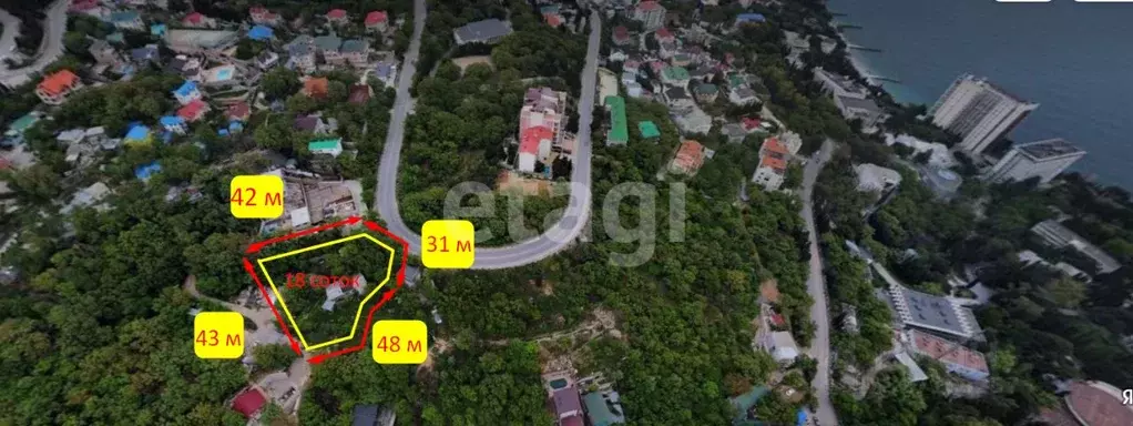 Участок в Крым, Ялта муниципальный округ, Кореиз пгт, пос. Мисхор  ... - Фото 2