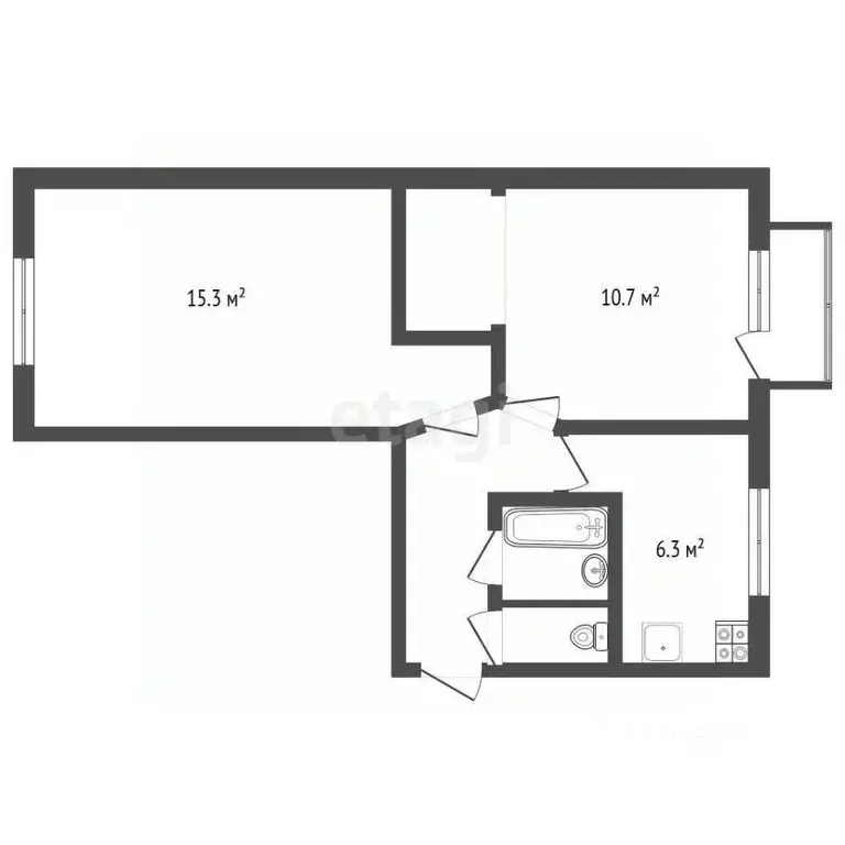 2-к кв. Московская область, Клин Клин-9 городок, 9 (42.2 м) - Фото 1