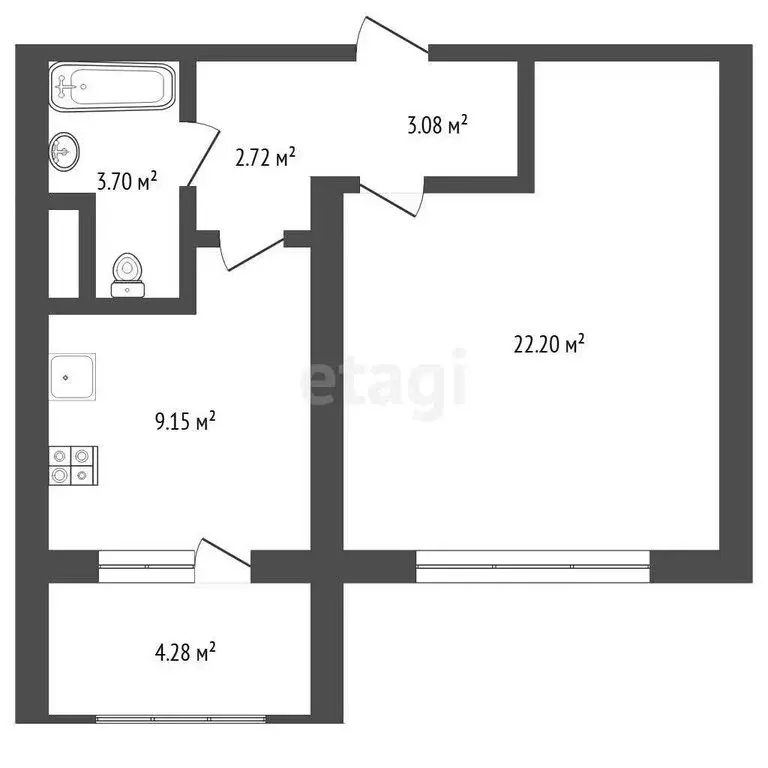 1-комнатная квартира: Тюмень, улица Червишевский Тракт, 21к2 (40.9 м) - Фото 0