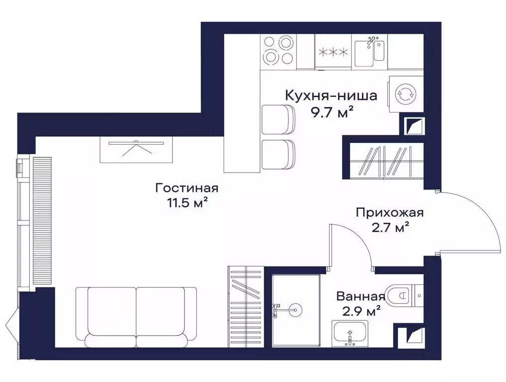 Квартира-студия: Москва, 3-й Силикатный проезд, 10 (26.93 м) - Фото 0