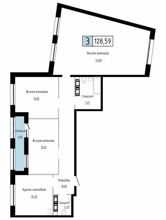 3-комнатная квартира: Хабаровск, улица имени Лейтенанта С.В. Орлова, 9 ... - Фото 0