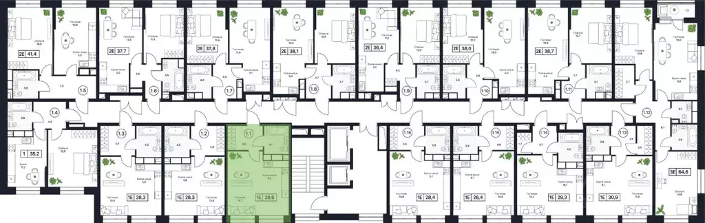 Студия Московская область, Пушкино Пушкино Град жилой комплекс (28.6 ... - Фото 1