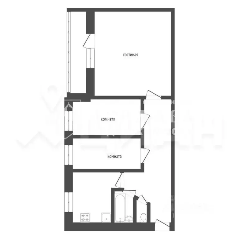 3-к кв. Кемеровская область, Юрга Московская ул., 3 (63.4 м) - Фото 1