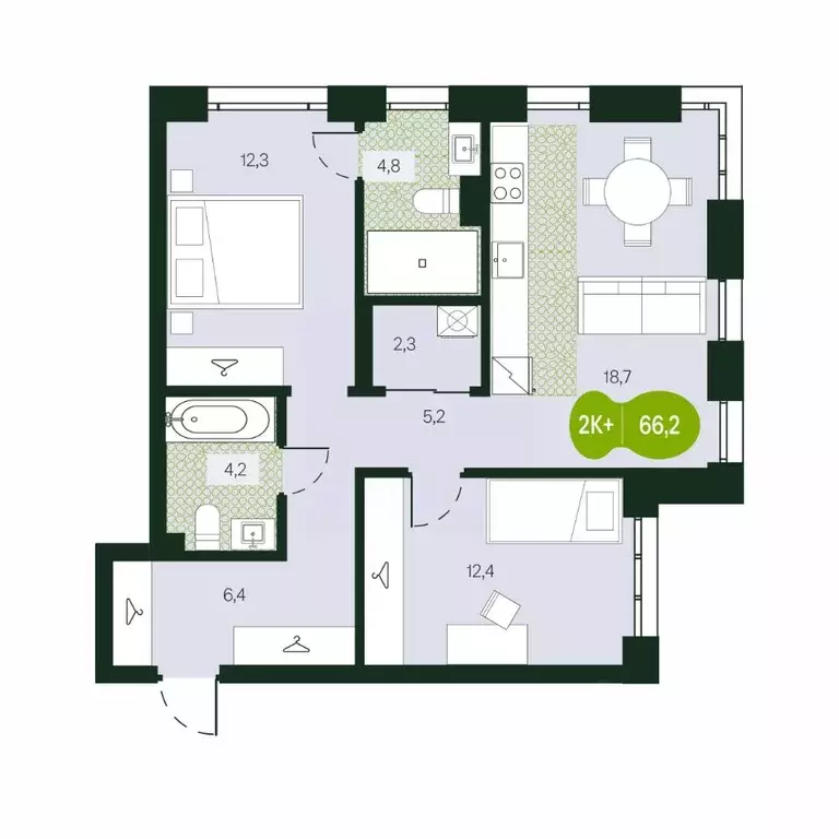 3-к кв. Забайкальский край, Чита Каштакский мкр,  (66.2 м) - Фото 1