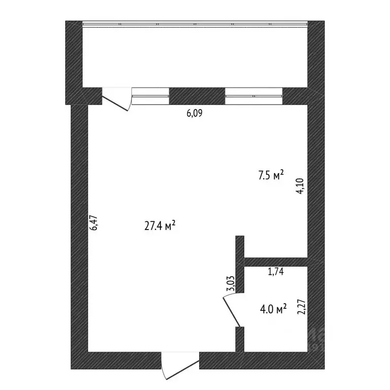 Студия Амурская область, Благовещенск Литейная ул., 95 (38.9 м) - Фото 1