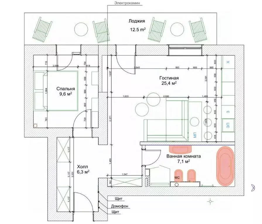 2-к кв. Калининградская область, Светлогорск ул. Некрасова, 1А (61.0 ... - Фото 2