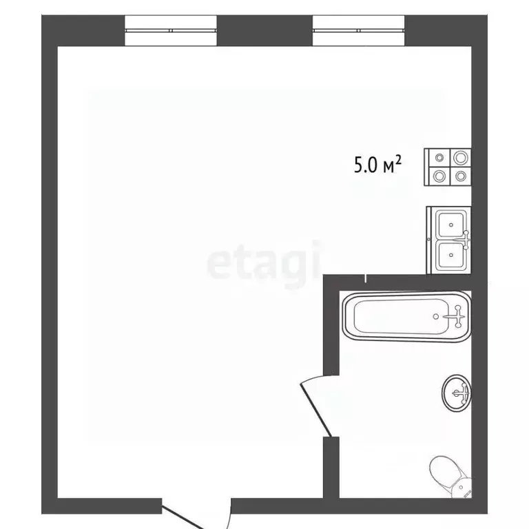 Студия Ставропольский край, Пятигорск ул. Юлиуса Фучика (29.9 м) - Фото 2