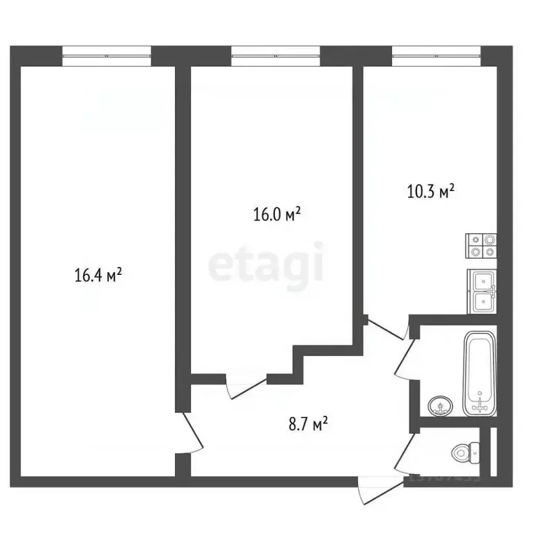 2-к кв. Санкт-Петербург ул. Доблести, 18К1 (55.0 м) - Фото 2