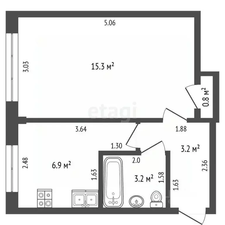 1-к кв. Кемеровская область, Юрга ул. Машиностроителей, 28 (29.5 м) - Фото 0