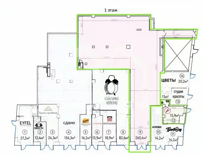 Помещение свободного назначения в Москва Новослободская ул., 19С1 (265 ... - Фото 2