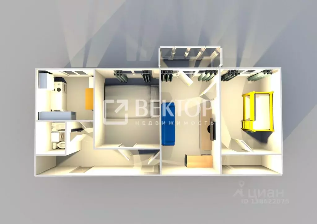 3-к кв. Ярославская область, Ярославль ул. Урицкого, 32 (56.4 м) - Фото 2