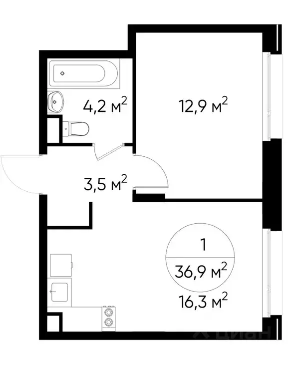 1-к кв. Москва Переделкино Ближнее мкр, 18-й кв-л,  (36.9 м) - Фото 0