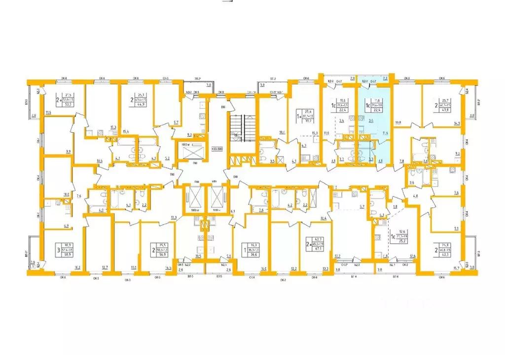 Студия Башкортостан, Уфа Инорс-4Б мкр, Акварель жилой комплекс (22.4 ... - Фото 2