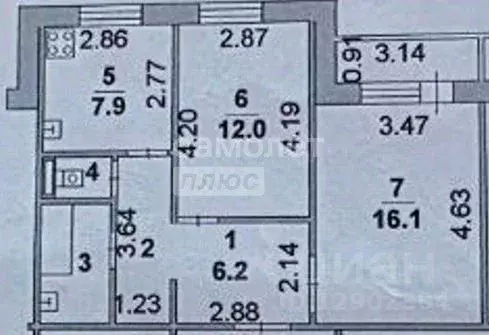 2-к кв. Липецкая область, Липецк ул. А.П. Мистюкова, 14 (54.8 м) - Фото 2