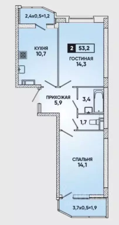 2-к кв. Краснодарский край, Краснодар ул. Григория Булгакова, 6 (55.0 ... - Фото 0