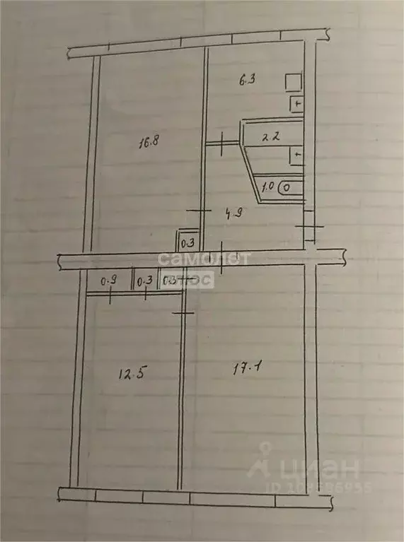 3-к кв. Карелия, Медвежьегорск ул. Максима Горького, 7 (62.6 м) - Фото 2