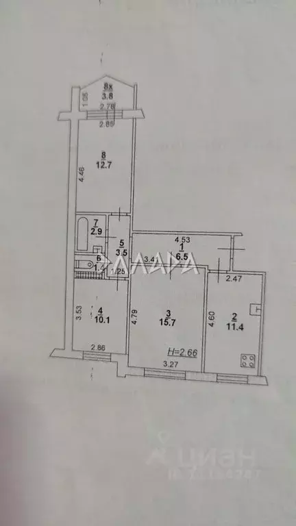 3-к кв. Ростовская область, Ростов-на-Дону просп. 40-летия Победы, ... - Фото 2