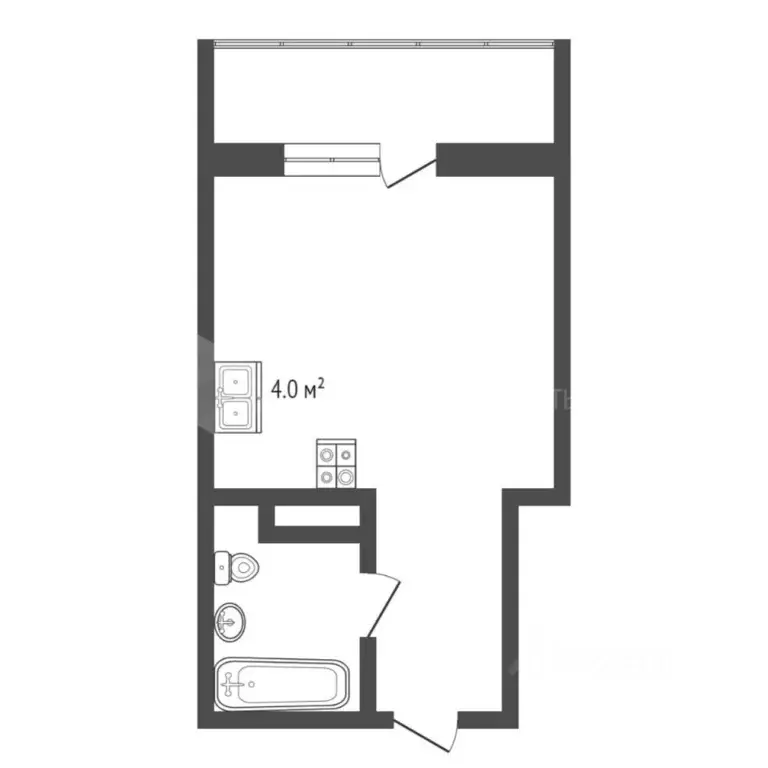 Студия Тюменская область, Тюмень ул. Фармана Салманова, 4 (23.0 м) - Фото 2