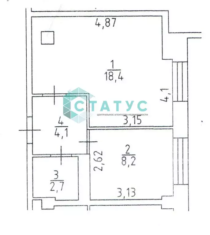 1-комнатная квартира: Добрянка, улица Герцена, 40А (33.4 м) - Фото 1