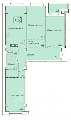 4-к кв. Хакасия, Абакан ул. Ленинского Комсомола, 77 (98.0 м) - Фото 2