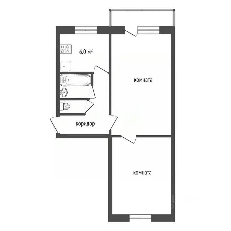 2-к кв. Тамбовская область, Тамбов Моршанское ш., 3 (39.4 м) - Фото 1