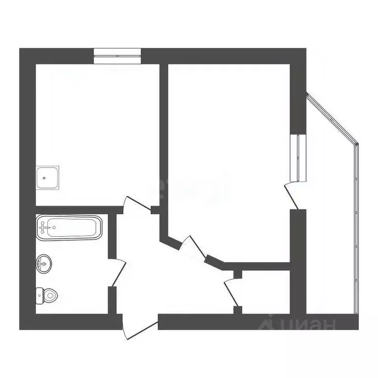 1-к кв. Амурская область, Благовещенский район, с. Чигири ул. ... - Фото 2