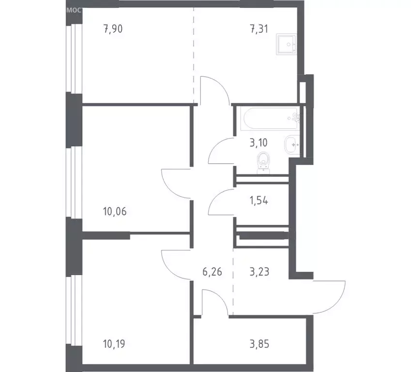 2-комнатная квартира: село Лайково, микрорайон Город-Событие, ЖК ... - Фото 1