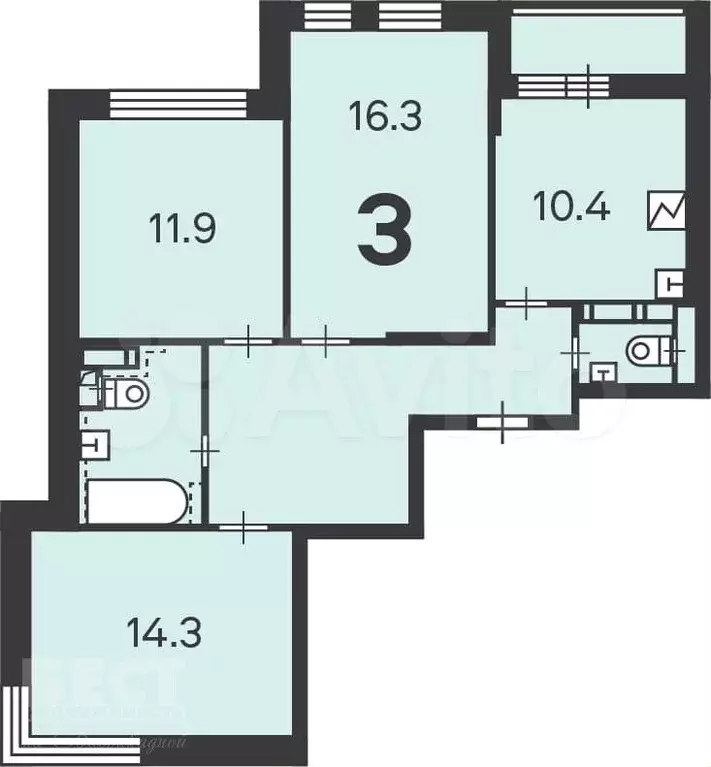 Аукцион: 3-к. квартира, 73,4 м, 2/15 эт. - Фото 0