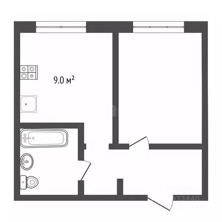1-к кв. Тюменская область, Тюмень ул. Николая Зелинского, 19 (41.3 м) - Фото 2