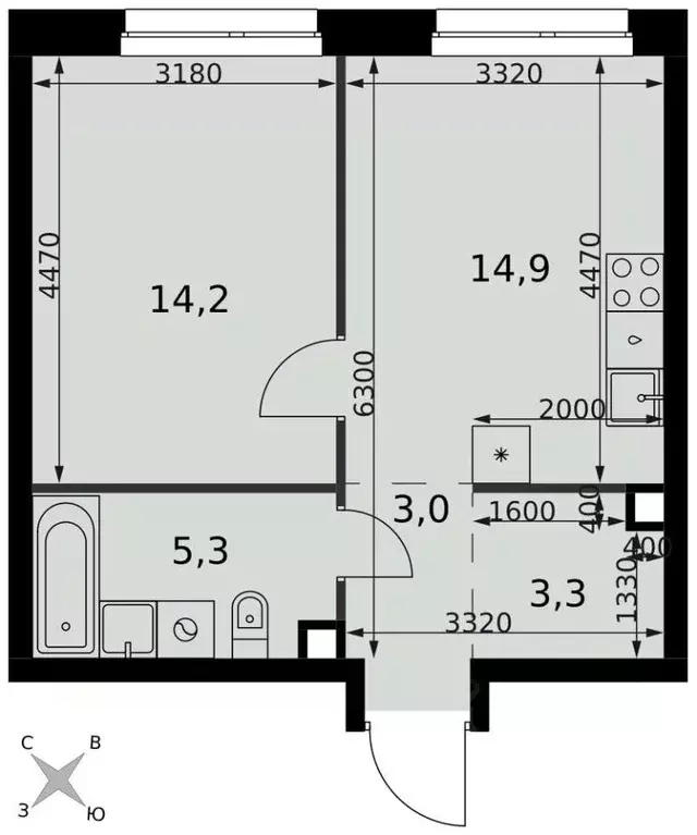 1-к кв. Москва Новоостаповская ул., 6АС1 (40.7 м) - Фото 1