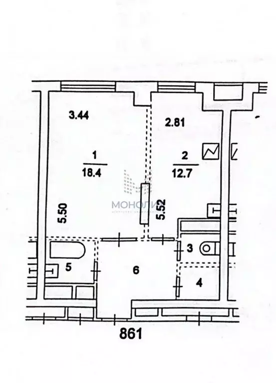 1-к кв. Москва бул. Маршала Рокоссовского, 6к1 (44.0 м) - Фото 2