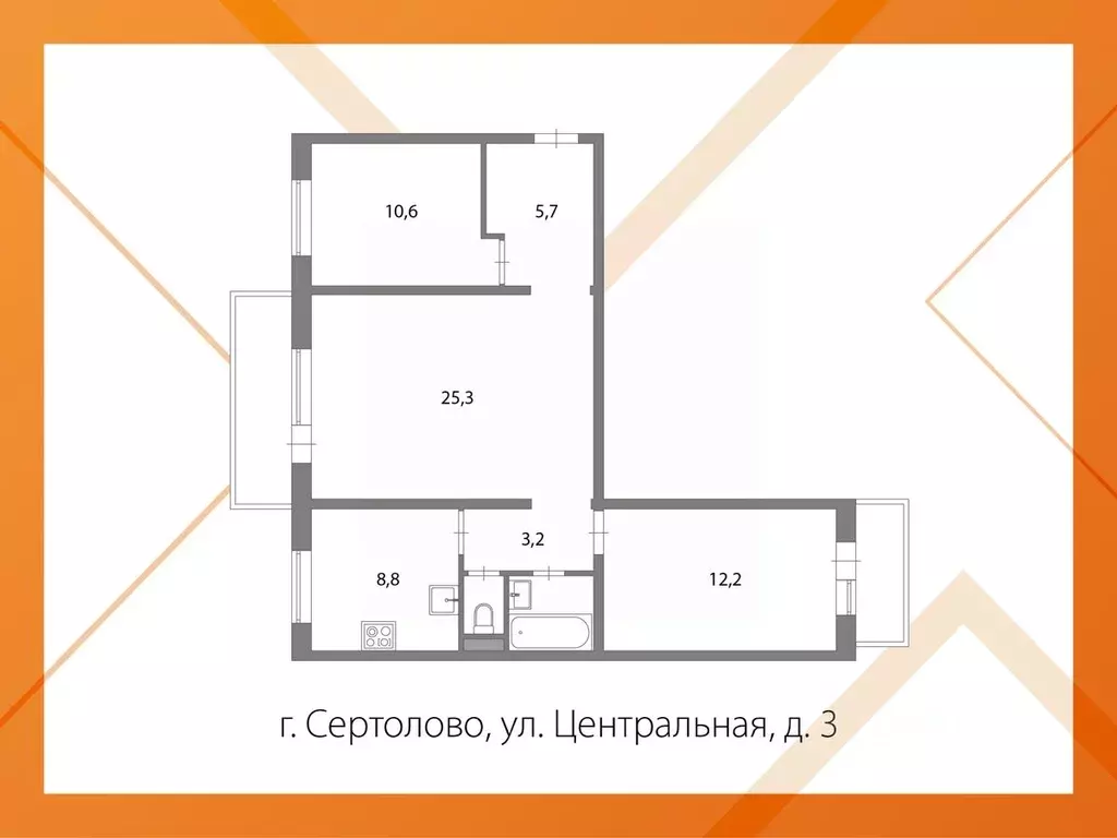 3-к кв. Ленинградская область, Сертолово Всеволожский район, ... - Фото 2