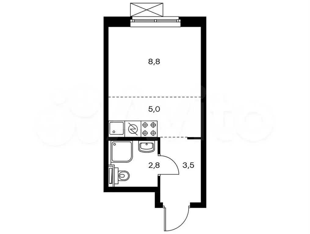 Квартира-студия, 20,2 м, 3/9 эт. - Фото 0