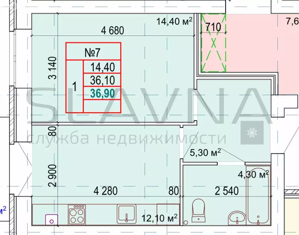 1-комнатная квартира: Кострома, Калиновская улица, 66 (36.9 м) - Фото 0