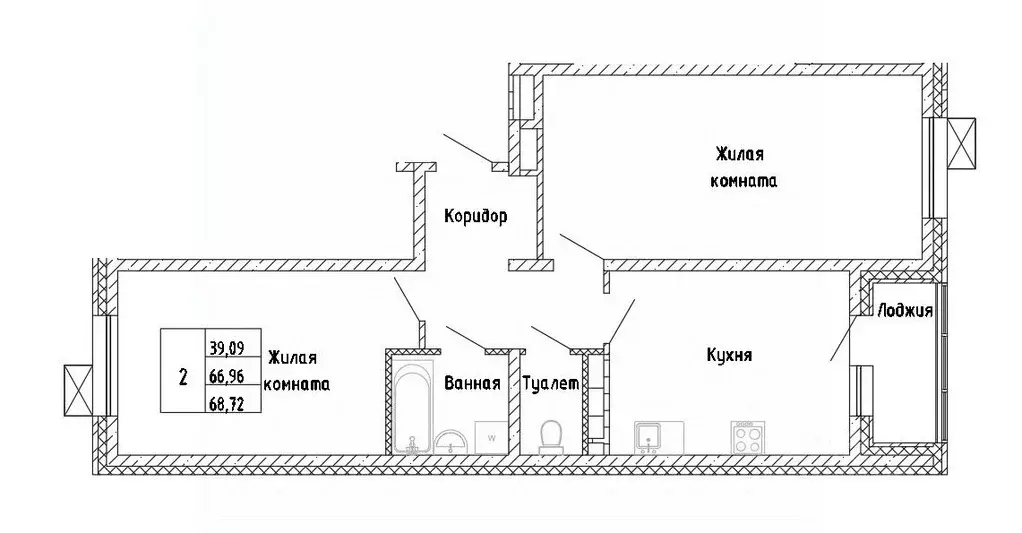 2-к кв. Сахалинская область, Южно-Сахалинск Горизонт жилой комплекс ... - Фото 0