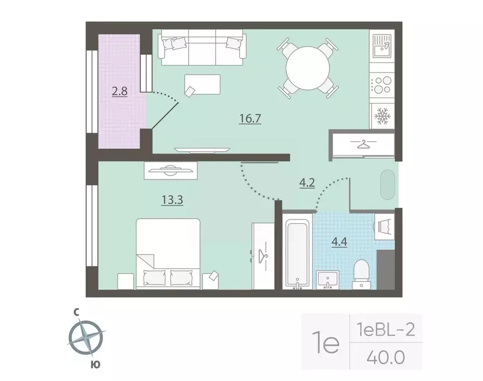 1-к кв. Свердловская область, Екатеринбург Центральный жилрайон, Азина ... - Фото 2