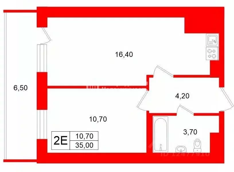 Квартира, 1 комната, 35 м - Фото 2