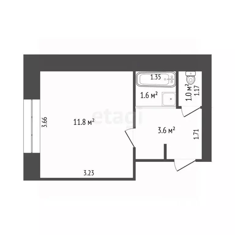1-к кв. Башкортостан, Стерлитамак ул. Худайбердина, 170 (18.0 м) - Фото 2