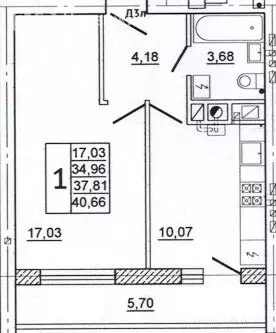 1-комнатная квартира: Смоленск, улица Нахимова, 23А (40.8 м) - Фото 1