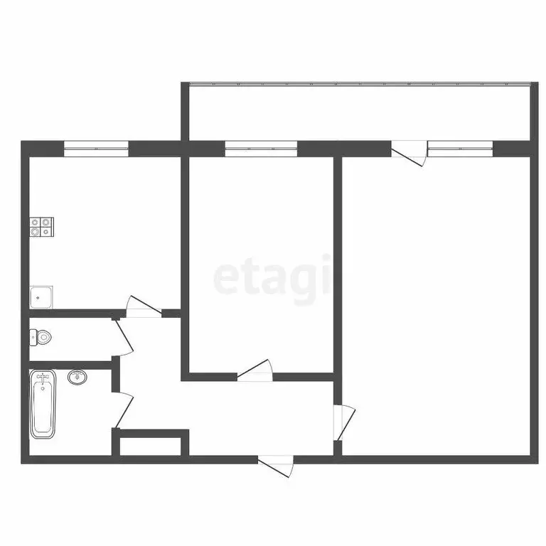 2-комнатная квартира: Тверь, площадь Славы, 1 (52 м) - Фото 1