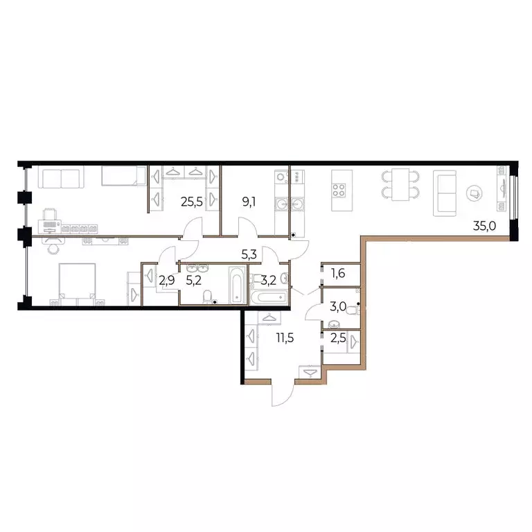 2-комнатная квартира: Череповец, Рыбинская улица, 69 (121.2 м) - Фото 1