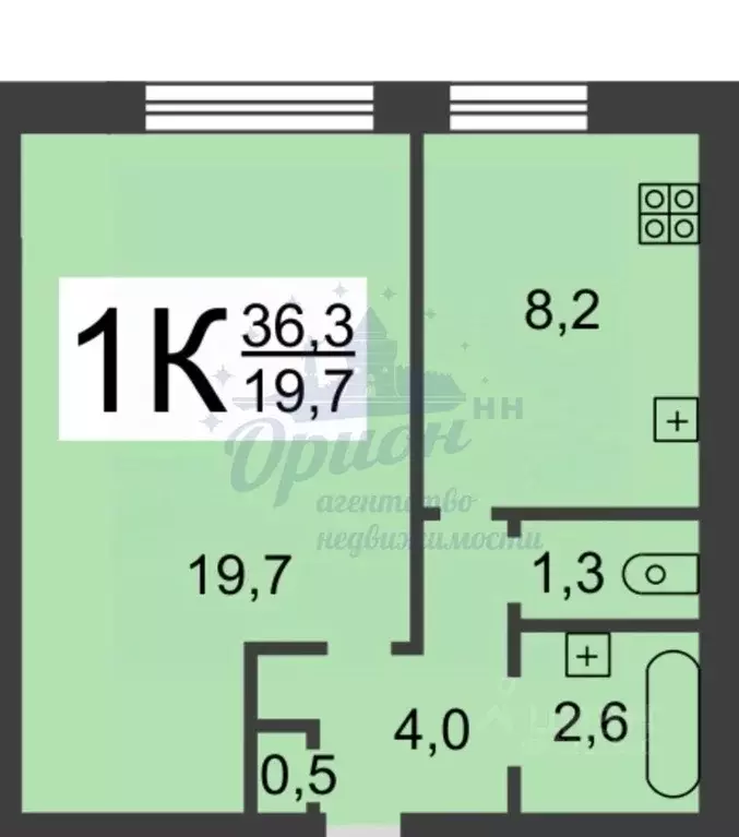 1-к кв. Нижегородская область, Нижний Новгород Горная ул., 32 (36.3 м) - Фото 2