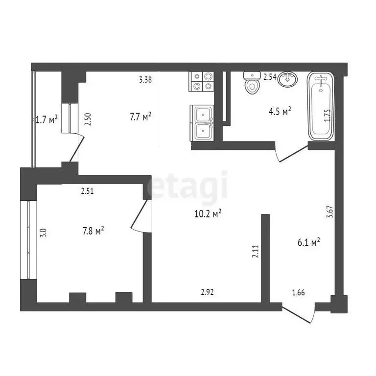 1-комнатная квартира: Туапсе, улица Калараша, 80к4 (36.3 м) - Фото 0