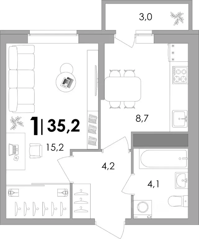 1-к кв. Тверская область, Калининский муниципальный округ, д. Батино ... - Фото 1